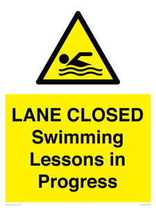 LANE CLOSED Swimming Lessons in Progress